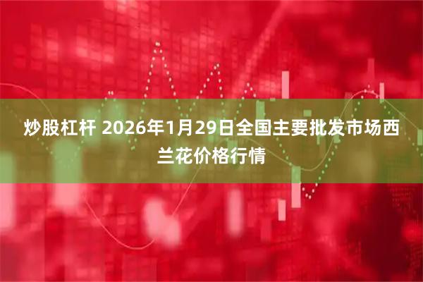 炒股杠杆 2026年1月29日全国主要批发市场西兰花价格行情
